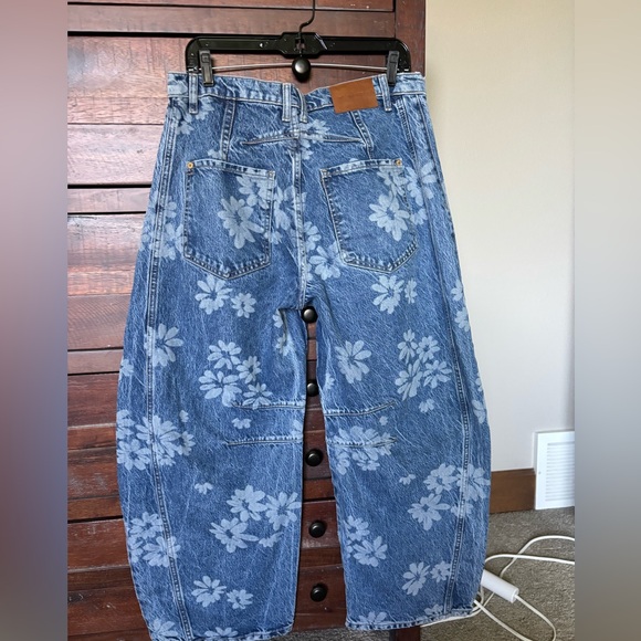 Free People Blue Floral Wide Leg Jeans - Picture 14 of 14